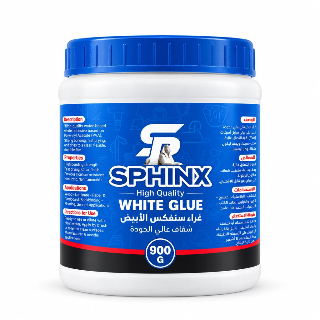 Sphinx High Viscosity PVAc White Wood Glue - غراء سفنكس أبيض عالي اللزوجة للأخشاب - 900جم