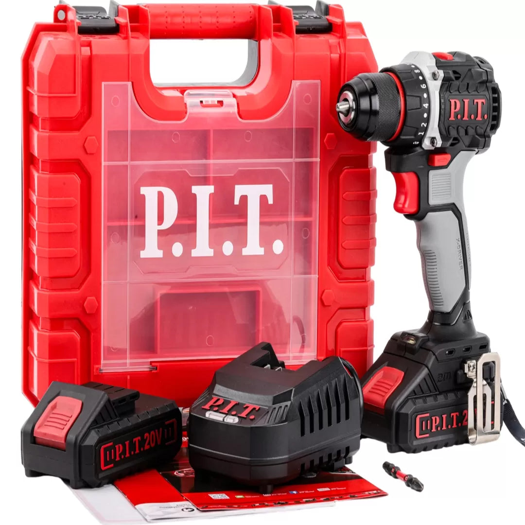 P.I.T conPSR18-D8 Cordless Drill Driver - شنيور 18 فولت 40 نيوتن 2 بطارية 2 أمبير و شاحن 1.5 أمبير