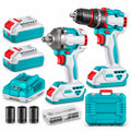 TOTAL TCKLI20286 Cordless Combo Kit - 4 كومبو شنيور 66 نيوتن دقاق + دريل 405 نيوتن + 2 بطاريه و شاحن توتال TCKLI20286
