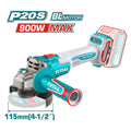 TOTAL TAGLI261522 Angle Grinder - 4 صاروخ بطارية براشليس 4.5 بوصة 20 فولت + 2 بطارية و شاحن توتال تولز TAGLI261522