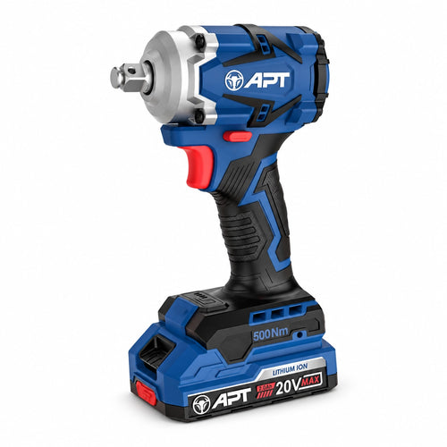 APT DW2504500-2.0x2BMC Cordless Impact Wrench - شنيور فك و ربط "1/2 3 سرعة 20 فولت 500 نيوتن/متر 2 بطاريه 3.0 امبير شنطه بلاستيك DW2504500-2.0x2BMC