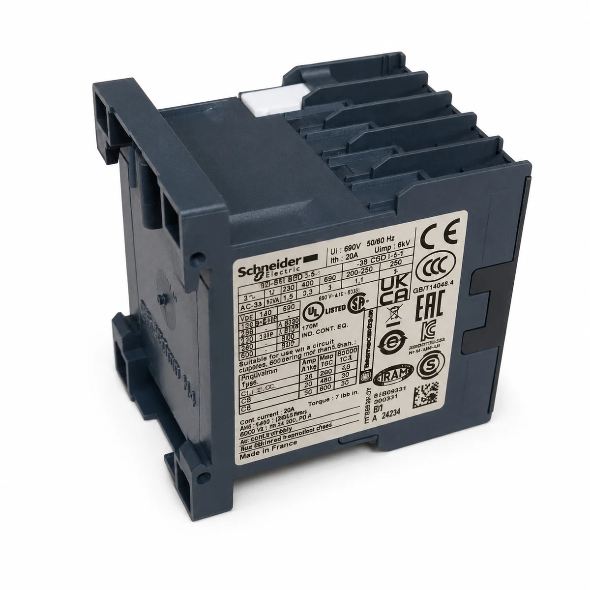 كونتاكتور شنايدر LP1K0910BD جهد 24V DC قدرة 4 كيلووات