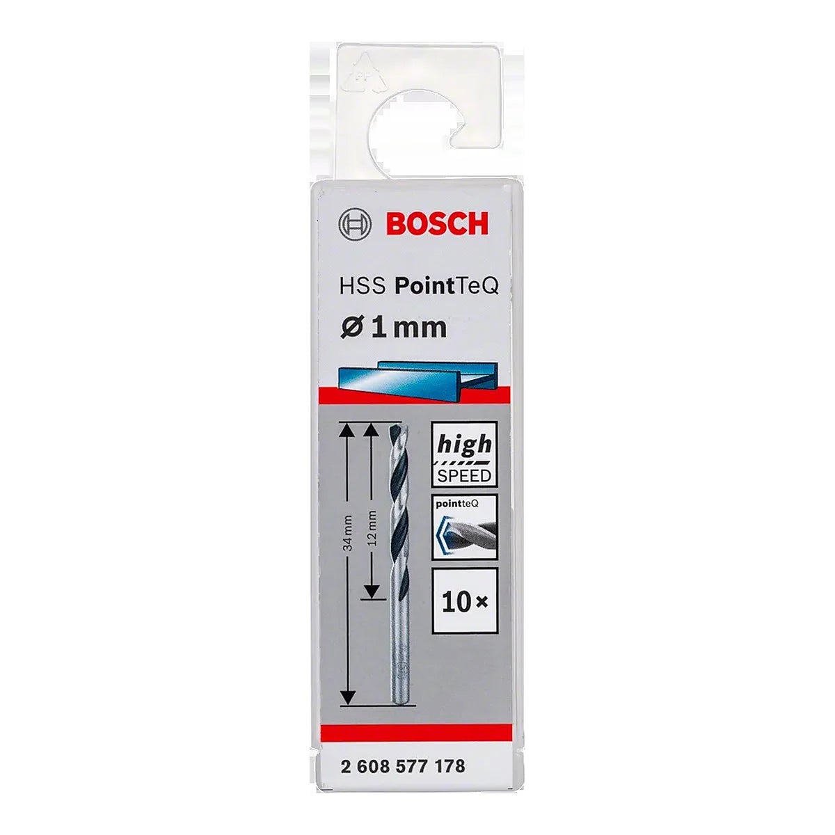 Bosch HSS PointTeQ Metal Drill Bits Pack of 10 - علبة 10 بنط بوش حديد PointTeQ