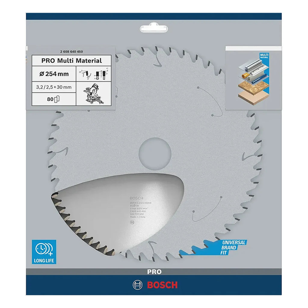 Bosch PRO Multi-Material Circular Saw Blade 10 Inch 100T - صينية منشار بوش متعددة الاستخدامات 10 بوصة 100 سن
