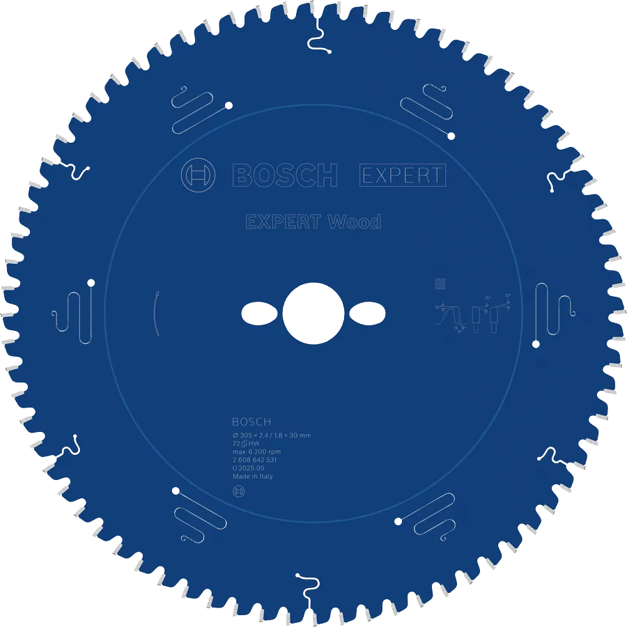 Bosch EXPERT Wood Circular Saw Blade 12 Inch 305mm 72T for Mitre Saws - صينية منشار Bosch EXPERT للخشب 12 بوصة 305 مم 72 سن