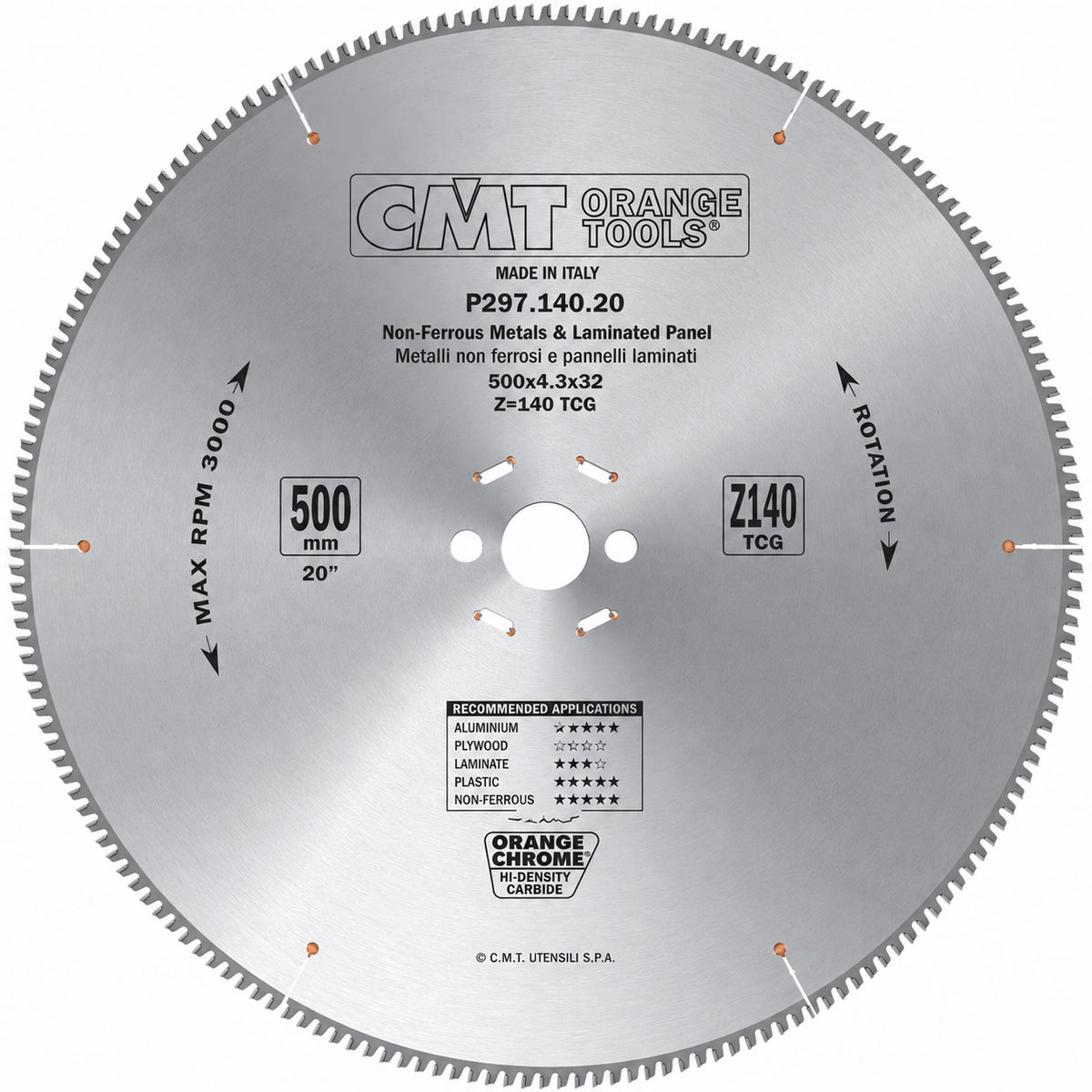 CMT 297 Aluminium Circular Saw Blade 20 Inch 500mm - شفرة تقطيع ألومنيوم CMT مقاس 20 بوصة 500 مم