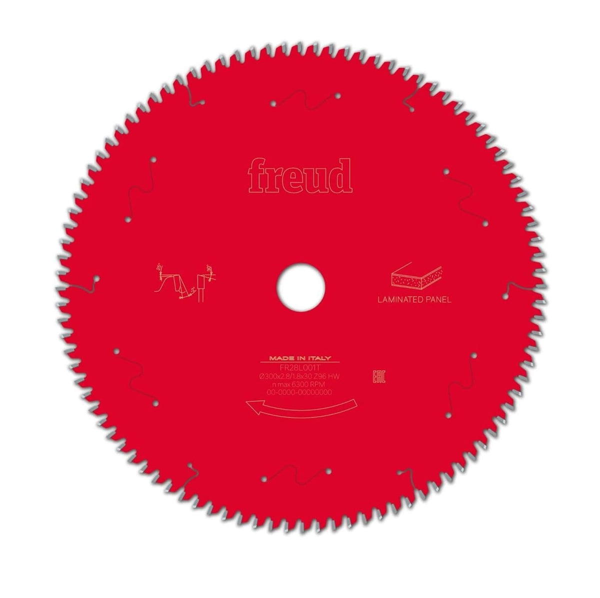Freud FR28L001T Laminated Panel Circular Saw Blade 12 Inch 300mm 96T - صينية منشار Freud للألواح الملبسة 12 بوصة 300 مم 96 سن