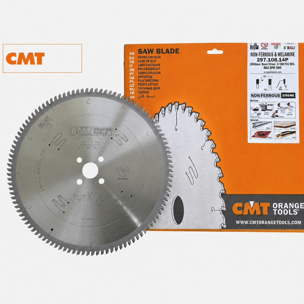 CMT 297 Aluminium Circular Saw Blade 12 Inch 300mm 96T - شفرة تقطيع ألومنيوم CMT مقاس 12 بوصة 300 مم 96 سن